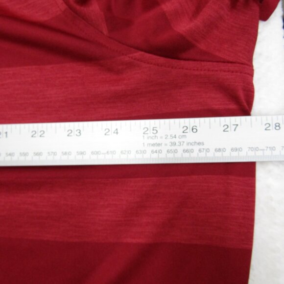 George Mens Polo Shirt Red Stiped Plus Size 2XL Short Sleeve Casual Preppy - Picture 6 of 7